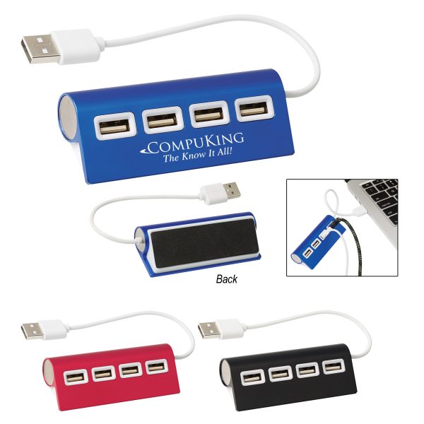 4 Port Aluminum Wave USB Hub | M087